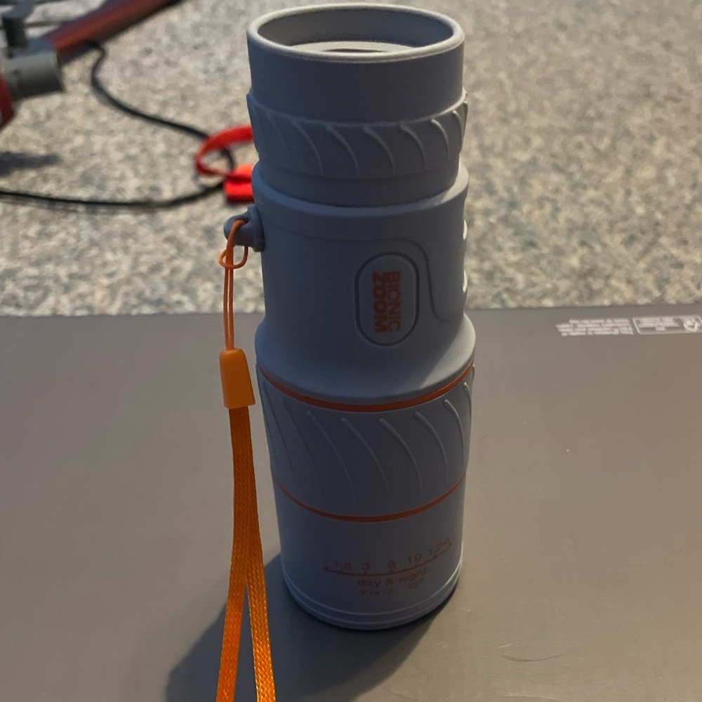 New Bionic Zoom Gray Monocular with Orange Strap 1